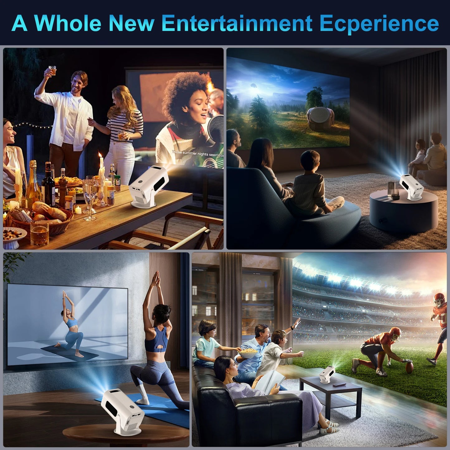 Vidéoprojecteur portable Salange P330W – Full HD 1080p, 4K/8K support, 280 lumens, Android 11, WiFi 6
