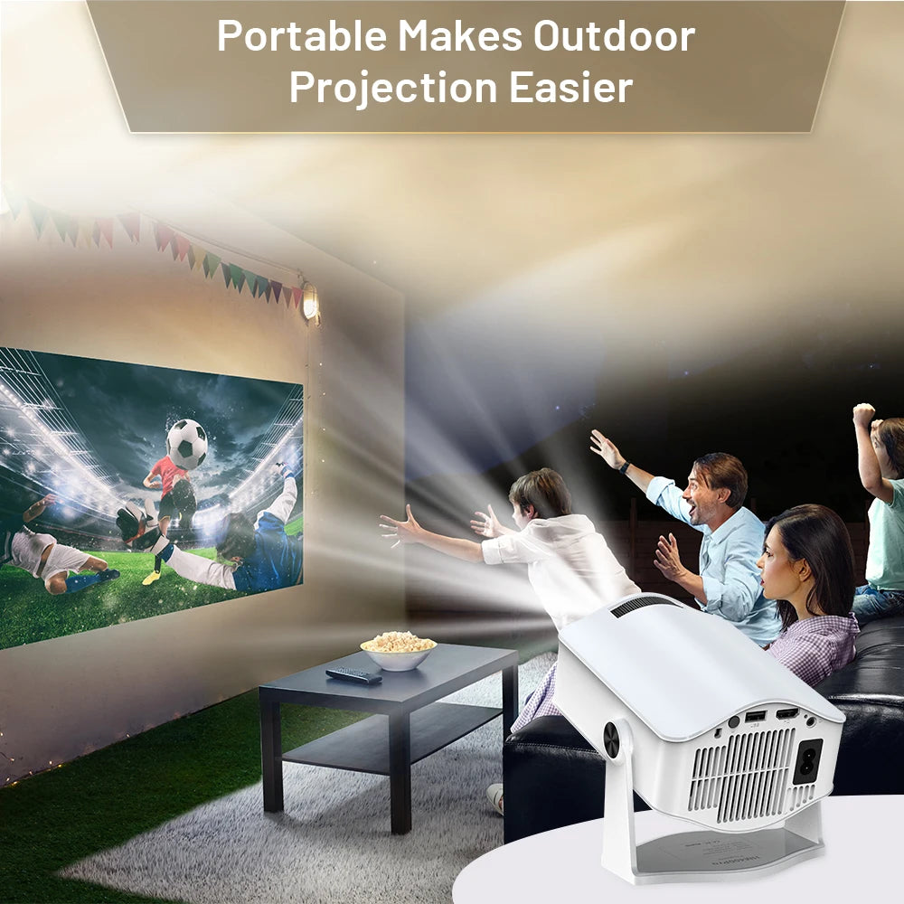Vidéoprojecteur portable HM400 Pro – HD 720p, 4K support, 200 lumens, Android 11, WiFi 6, Bluetooth