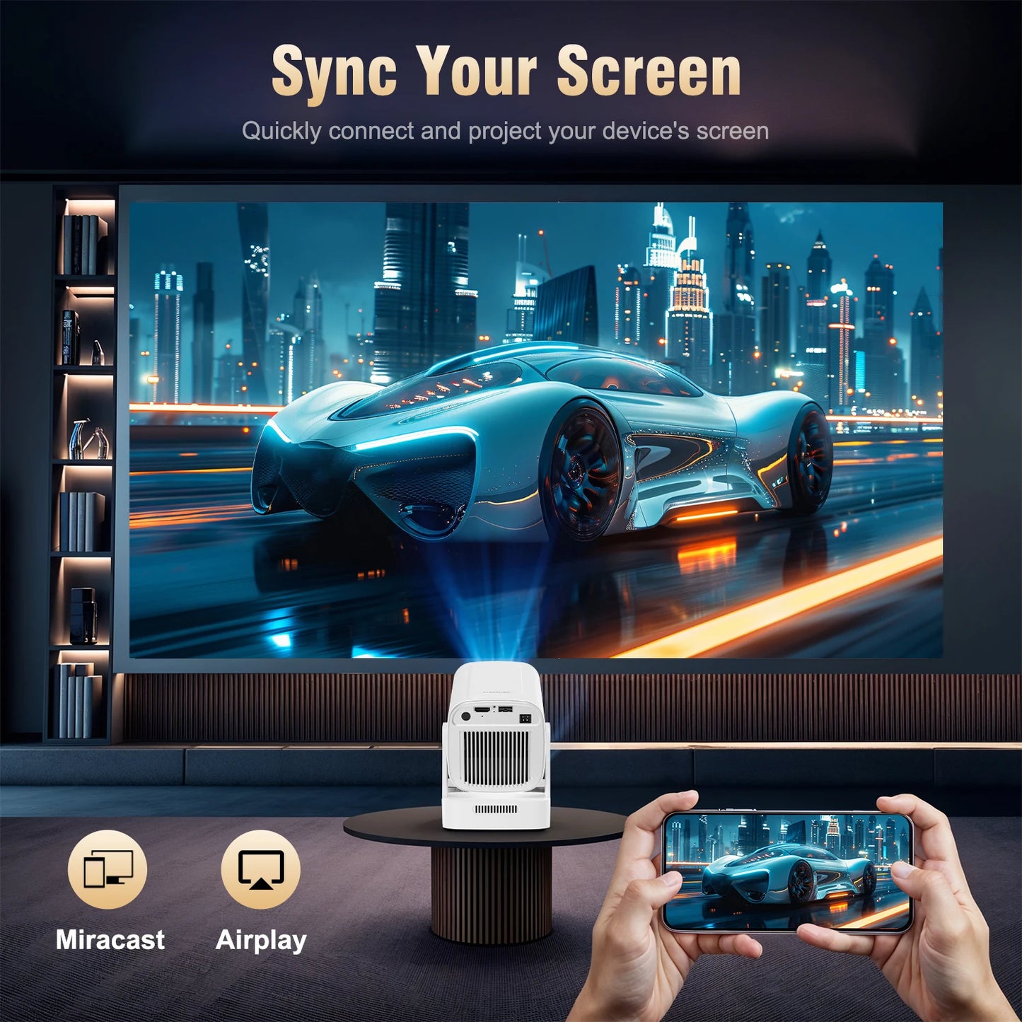 Vidéoprojecteur mini Magcubic HY310 – Full HD 1080p, 4K support, 330 lumens, Android 11, auto focus