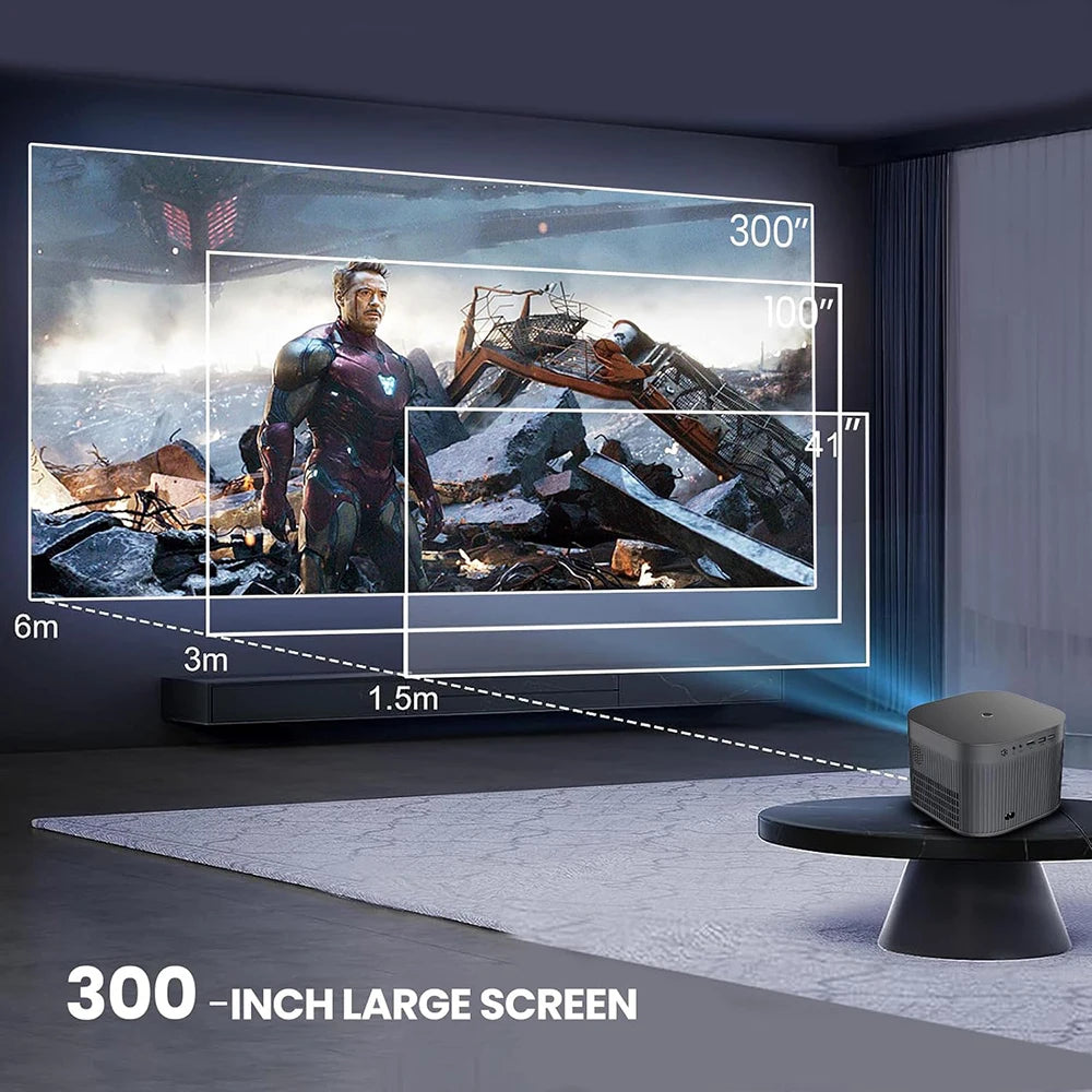 Vidéoprojecteur LED F18 – 4K, 20 000 lumens, WiFi 6, Android 11, auto focus