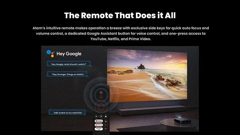 Vidéoprojecteur laser portable Dangbei Atom – Full HD 1080p, 1200 lumens, Google TV, ALPD, Dolby Audio