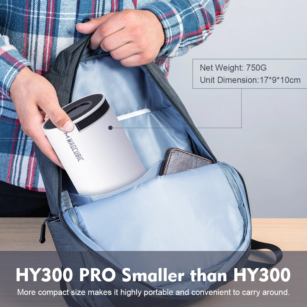 Vidéoprojecteur Magcubic HY300 Pro – HD 720p, 4K support, 260 lumens, Android 11, WiFi 6, Bluetooth
