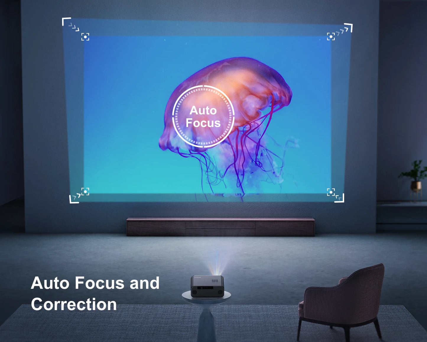 Vidéoprojecteur WiMiUS – Full HD 1080p, 4K support, WiFi 6, Bluetooth 5.2, auto focus, 600 lumens