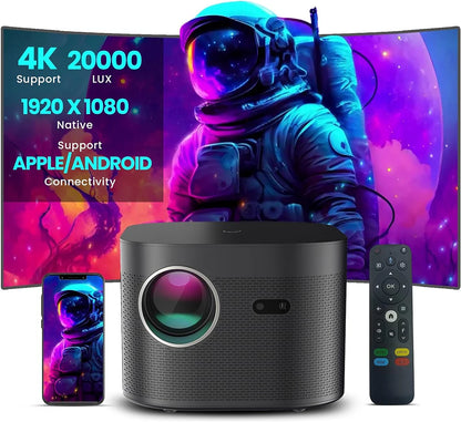 Vidéoprojecteur LED F18 – 4K, 20 000 lumens, WiFi 6, Android 11, auto focus
