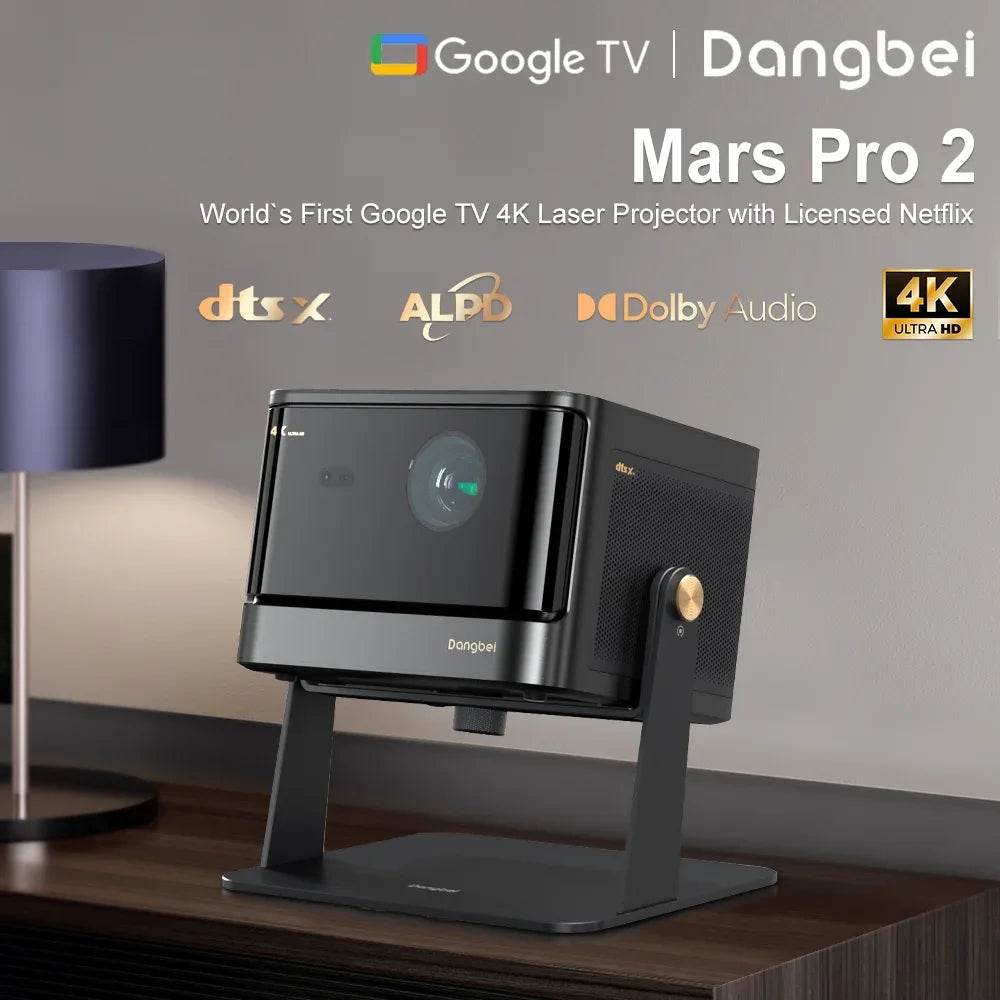 Vidéoprojecteur laser Dangbei Mars Pro 2 – 4K, 2450 lumens, Netflix intégré, smart TV