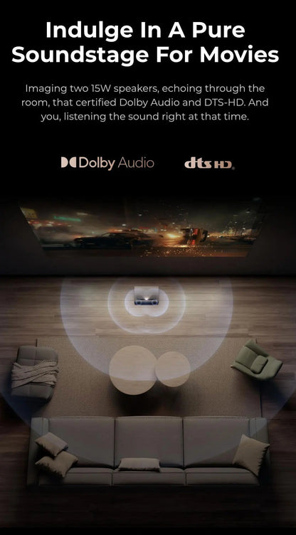 Vidéoprojecteur laser Formovie Cinema Edge – 4K UHD, 2100 lumens, courte portée, smart TV