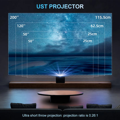 Vidéoprojecteur Touyinger UST01 – Full HD 1080p, ultra courte portée, 3D active