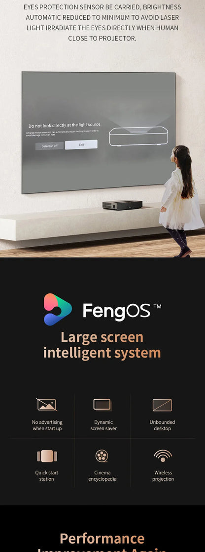 Vidéoprojecteur laser Formovie Theater – 4K UHD, 1800 lumens, ultra courte portée, smart TV