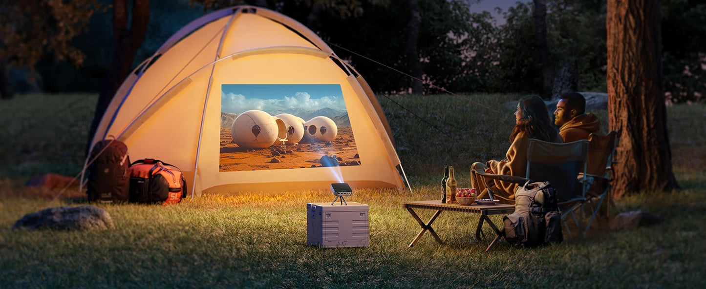 Vidéoprojecteur DLP WiMiUS Mini – Full HD 1080p, ultra courte portée, Android 11, rechargeable