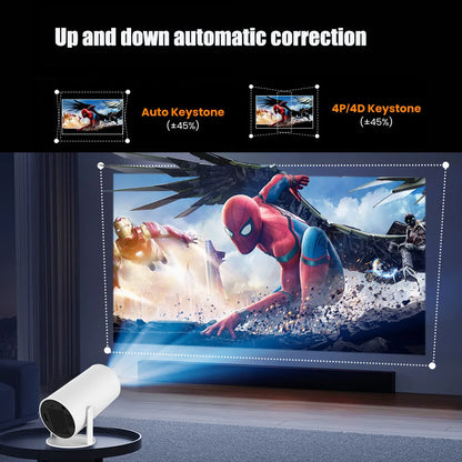 Vidéoprojecteur portable DITONG HY300 Plus – HD 720p, 4K support, 300 lumens, Android, WiFi, LED