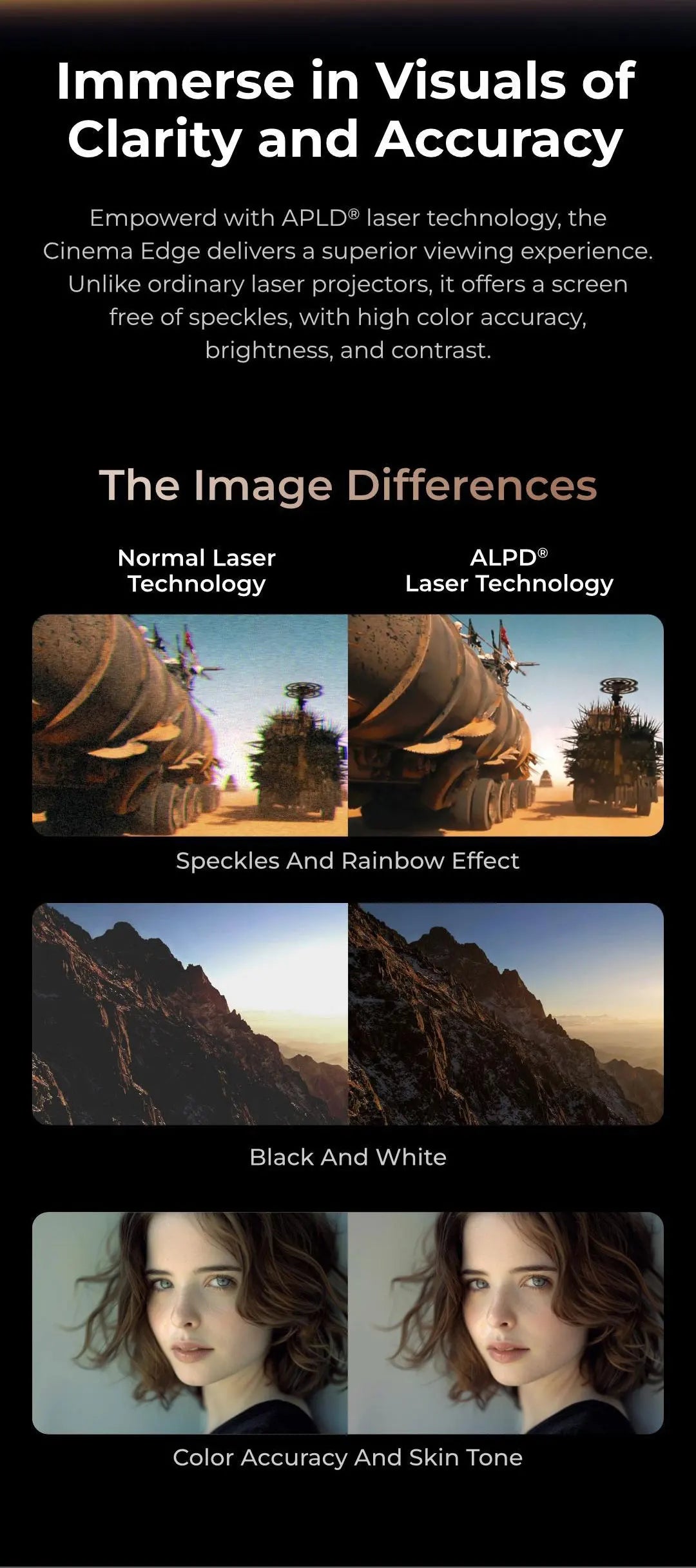 Vidéoprojecteur laser Formovie Cinema Edge – 4K UHD, 2100 lumens, courte portée, smart TV