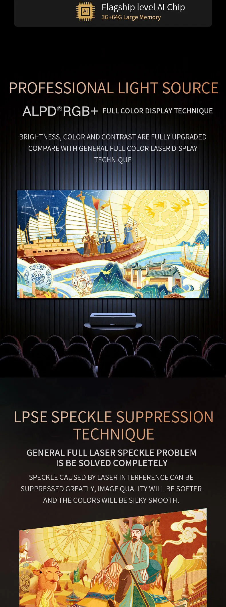 Vidéoprojecteur laser Formovie Theater – 4K UHD, 1800 lumens, ultra courte portée, smart TV