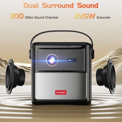 Vidéoprojecteur portable TouYinger G5 – Full HD 1080p, 4K support, DLP, Android, batterie intégrée, 3D