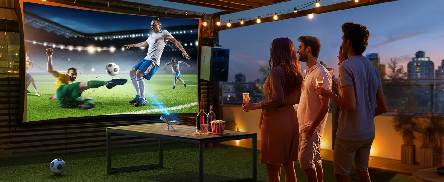 Vidéoprojecteur DLP WiMiUS Mini – Full HD 1080p, ultra courte portée, Android 11, rechargeable