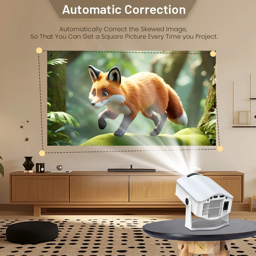 Vidéoprojecteur portable HM400 Pro – HD 720p, 4K support, 200 lumens, Android 11, WiFi 6, Bluetooth