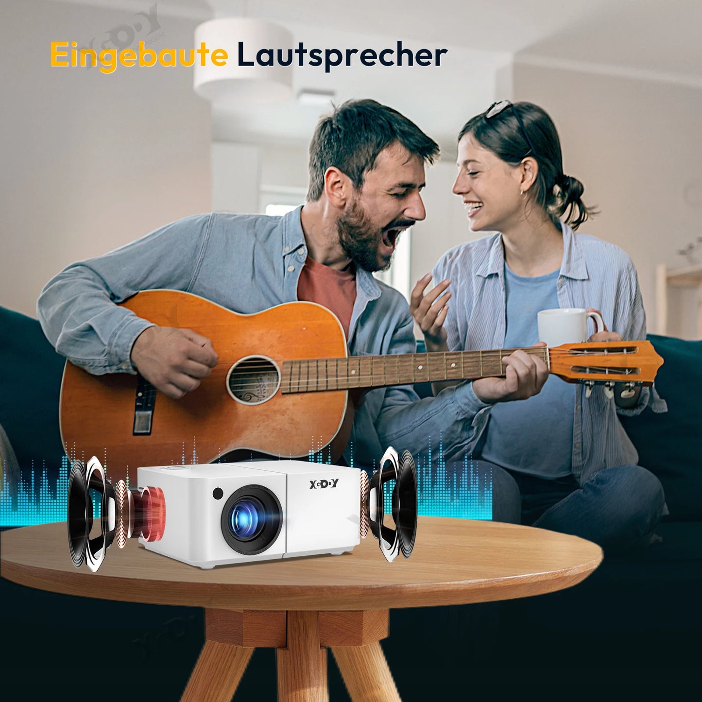 Vidéoprojecteur Android 12 – Full HD, 4K support, WiFi 5G, mise au point motorisée, trépied inclus