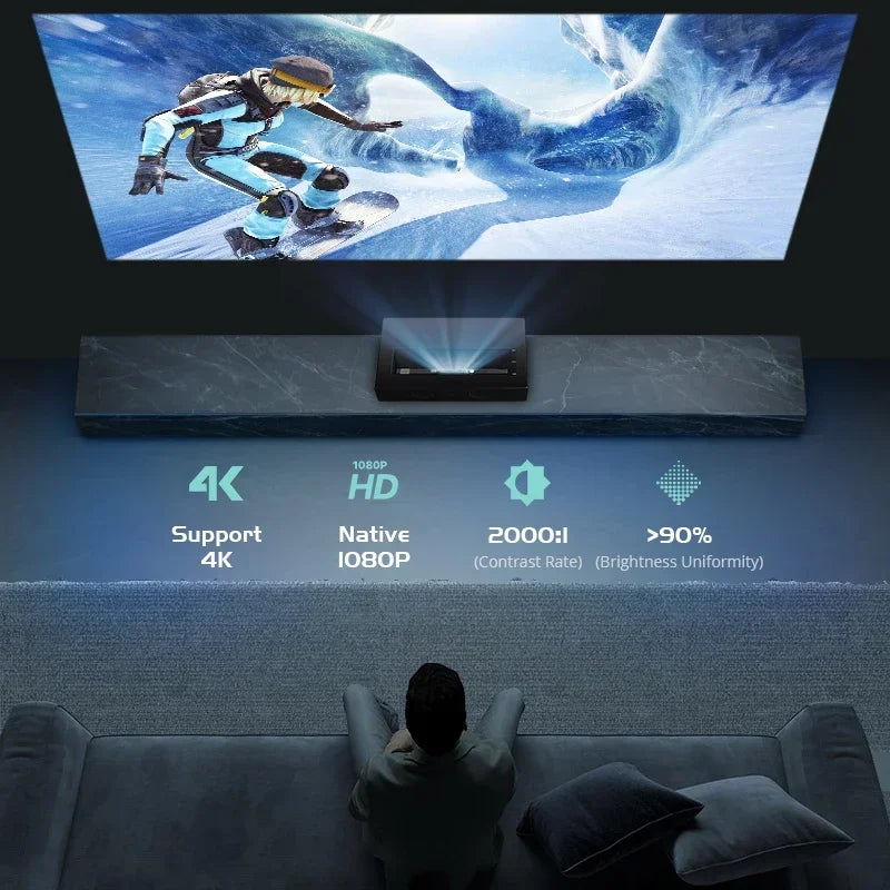 Vidéoprojecteur DLP portable – Full HD 1080p, ultra courte portée, laser, home cinéma