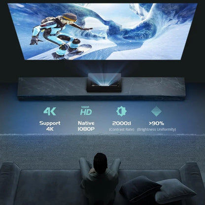Vidéoprojecteur DLP portable – Full HD 1080p, ultra courte portée, laser, home cinéma