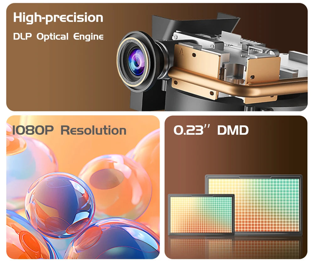 Vidéoprojecteur portable TouYinger G5 – Full HD 1080p, 4K support, DLP, Android, batterie intégrée, 3D