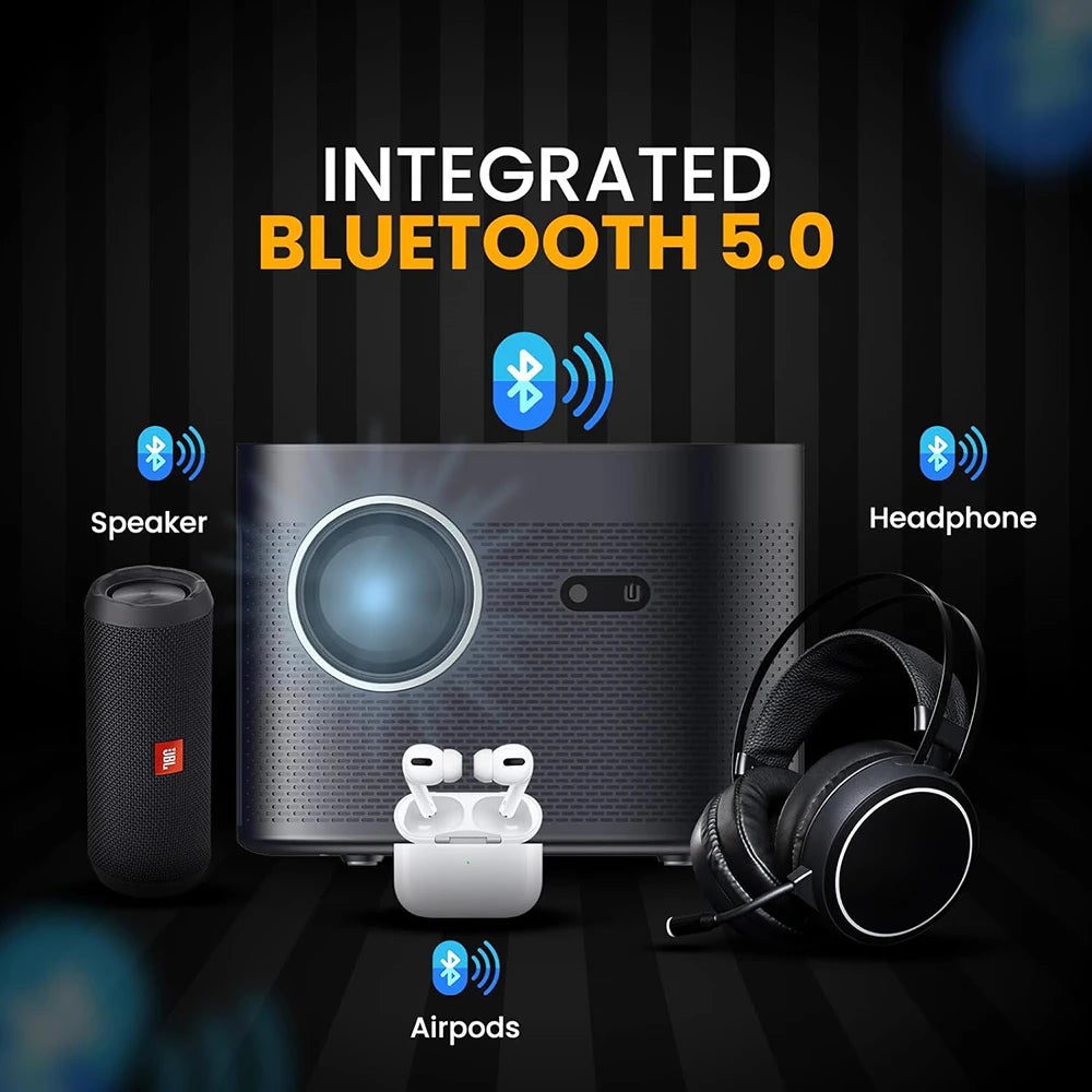 Vidéoprojecteur LED F18 – 4K, 20 000 lumens, WiFi 6, Android 11, auto focus