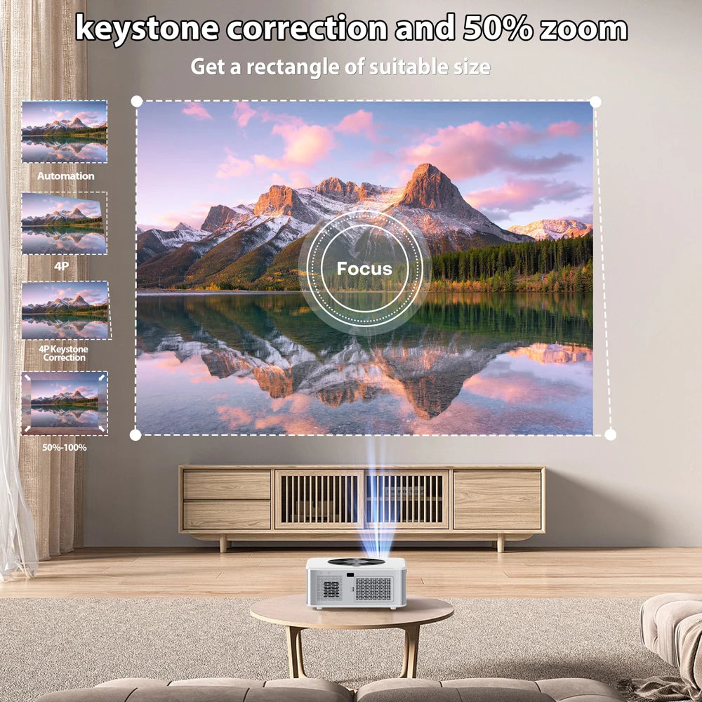 Vidéoprojecteur LED XIWBSY 2025 – 4K support, 30 000 lumens, auto focus, WiFi 6, Bluetooth, portable