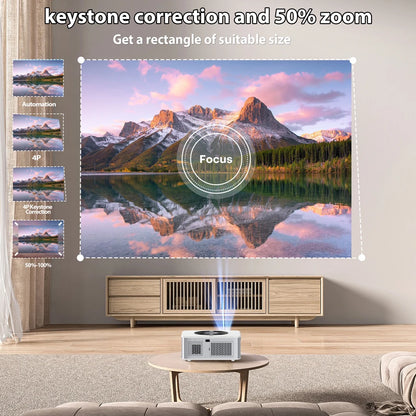 Vidéoprojecteur LED XIWBSY 2025 – 4K support, 30 000 lumens, auto focus, WiFi 6, Bluetooth, portable