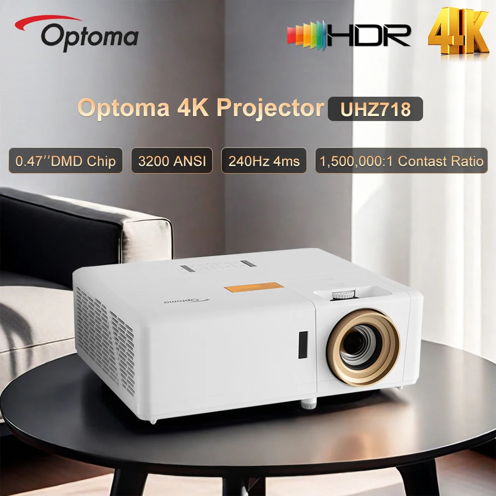 Vidéoprojecteur laser Optoma UHZ718 – 4K UHD, 240Hz, 4ms, HDR, home cinéma