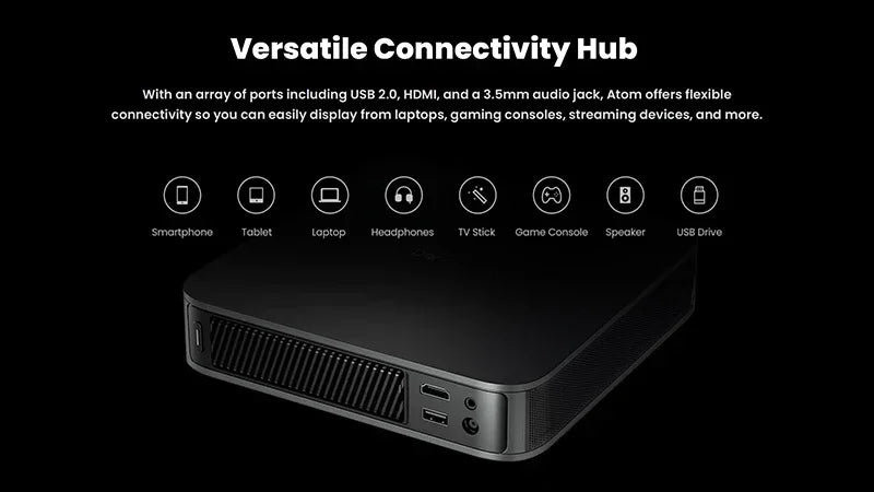 Vidéoprojecteur laser portable Dangbei Atom – Full HD 1080p, 1200 lumens, Google TV, ALPD, Dolby Audio