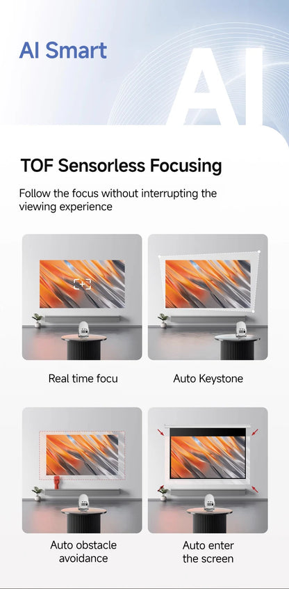 Vidéoprojecteur portable Lenovo Xiaoxin 100M – Full HD 1080p, 4K support, 10 000 lumens, Android 12, auto focus