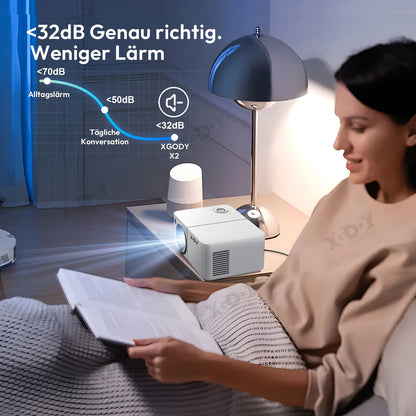 Vidéoprojecteur Android 12 – Full HD, 4K support, WiFi 5G, mise au point motorisée, trépied inclus