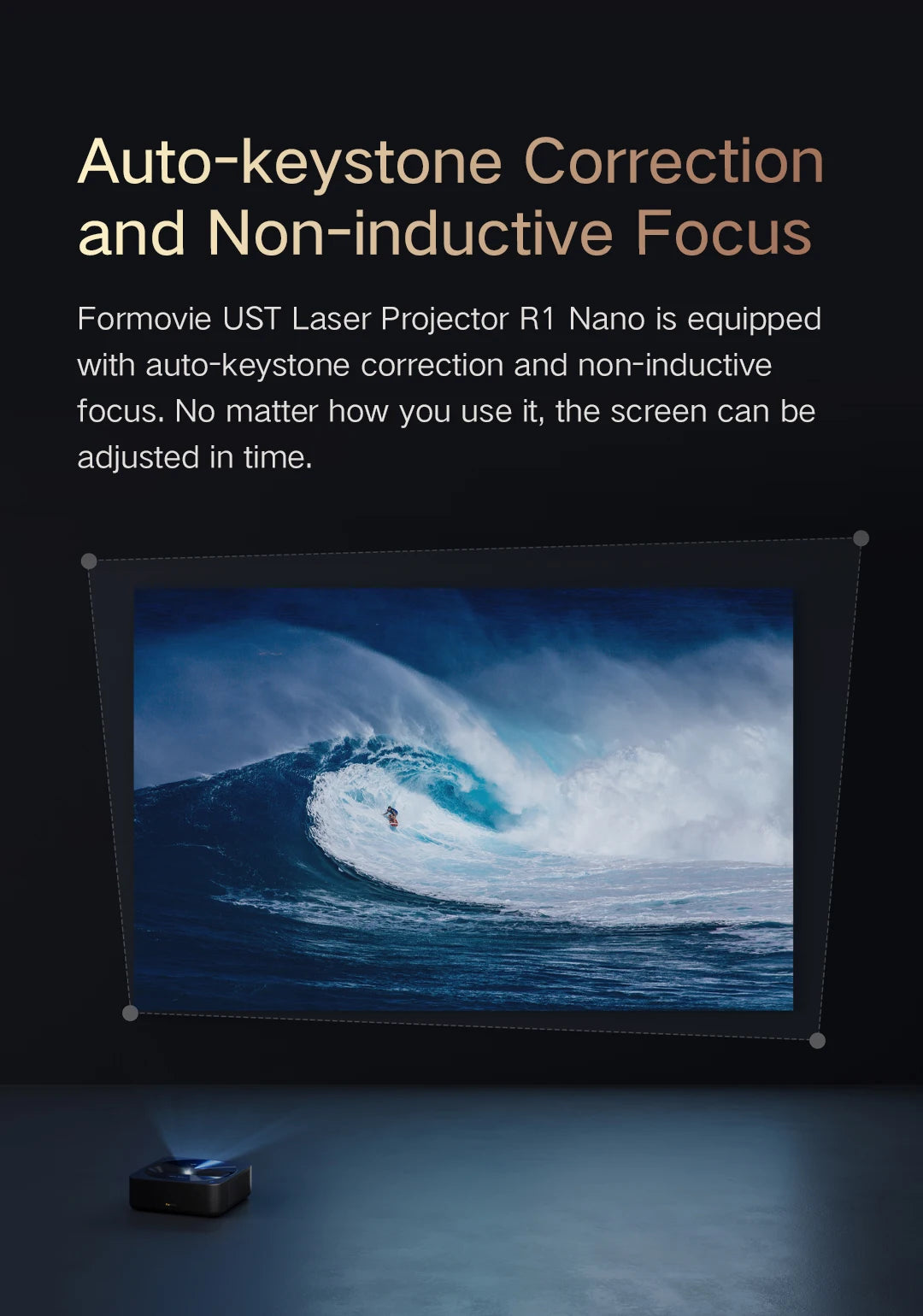 Vidéoprojecteur laser Fengmi R1 Nano – 4K support, 1200 lumens, ultra courte portée, Android TV