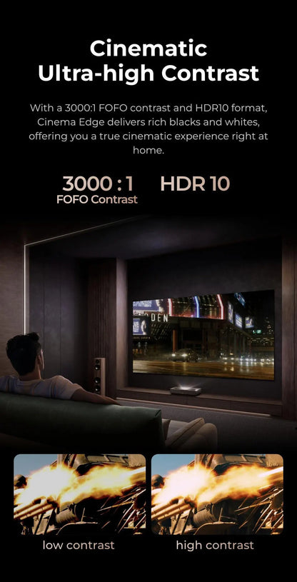 Vidéoprojecteur laser Formovie Cinema Edge – 4K UHD, 2100 lumens, courte portée, smart TV