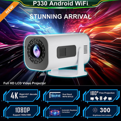 Vidéoprojecteur portable Salange P330W – Full HD 1080p, 4K/8K support, 280 lumens, Android 11, WiFi 6