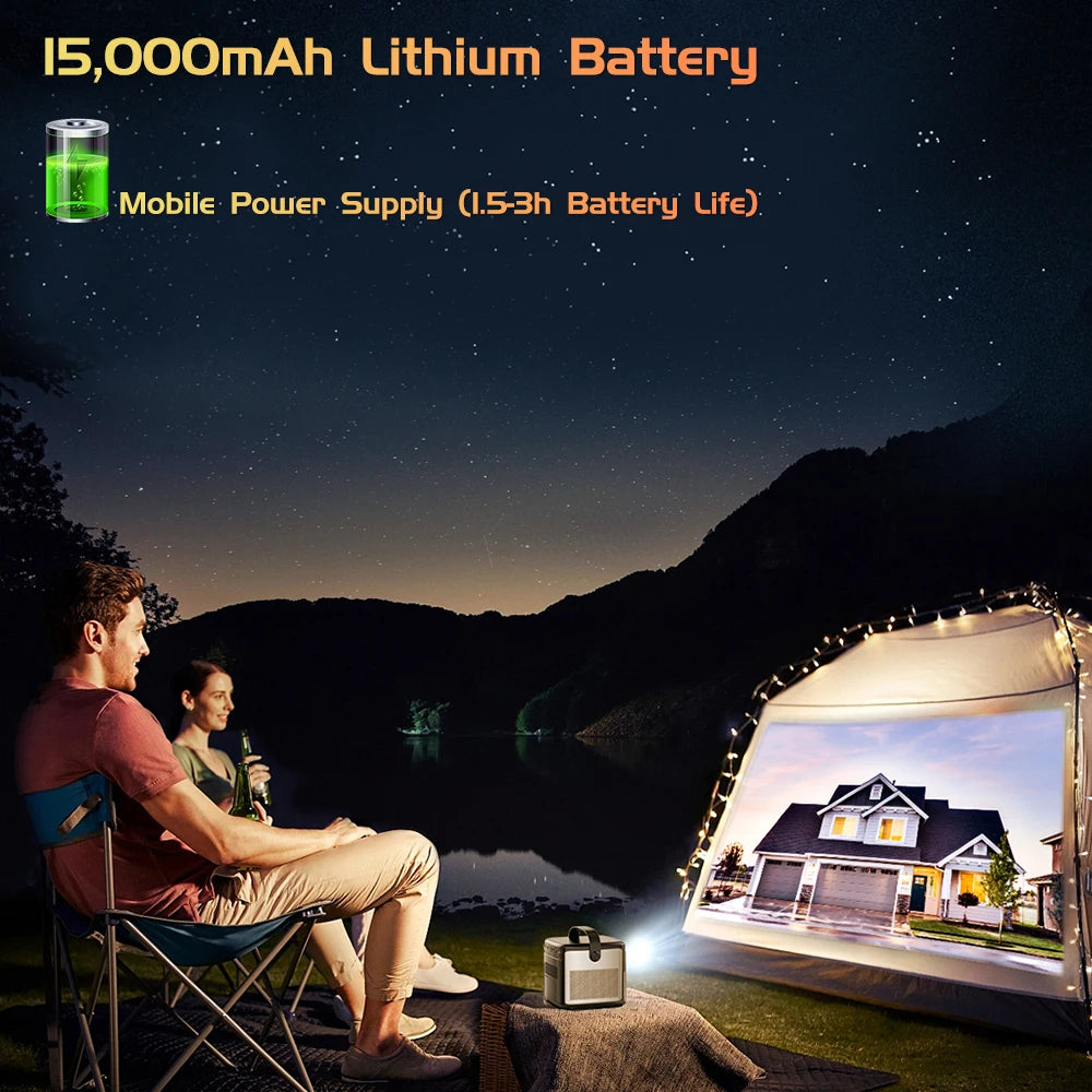 Vidéoprojecteur portable TouYinger G5 – Full HD 1080p, 4K support, DLP, Android, batterie intégrée, 3D