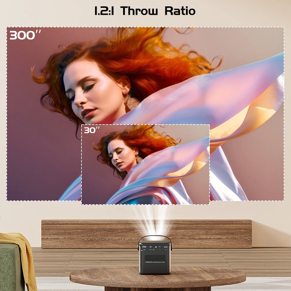 Vidéoprojecteur portable TouYinger G5 – Full HD 1080p, 4K support, DLP, Android, batterie intégrée, 3D
