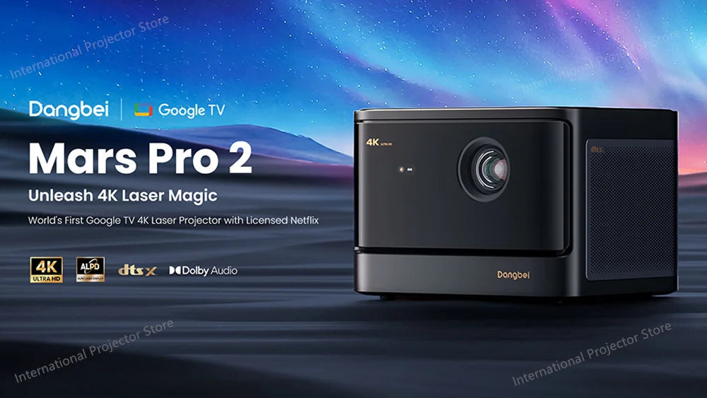Vidéoprojecteur laser Dangbei Mars Pro 2 – 4K, 2450 lumens, Netflix intégré, smart TV
