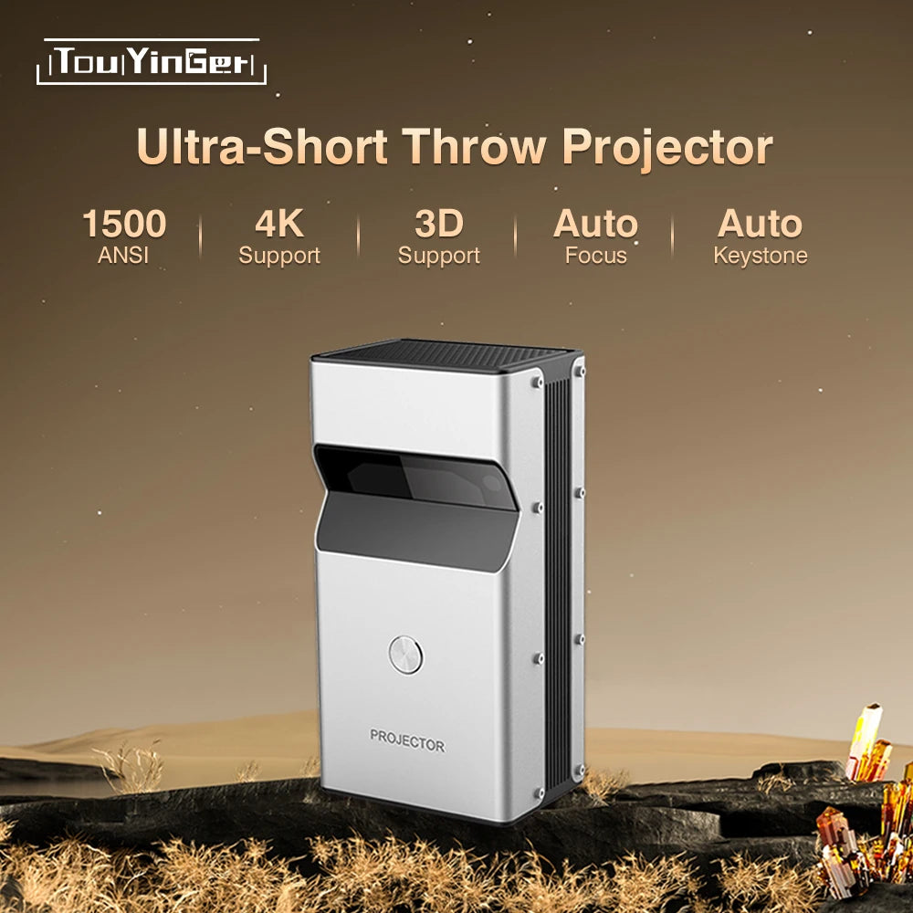 Vidéoprojecteur Touyinger UST01 – Full HD 1080p, ultra courte portée, 3D active