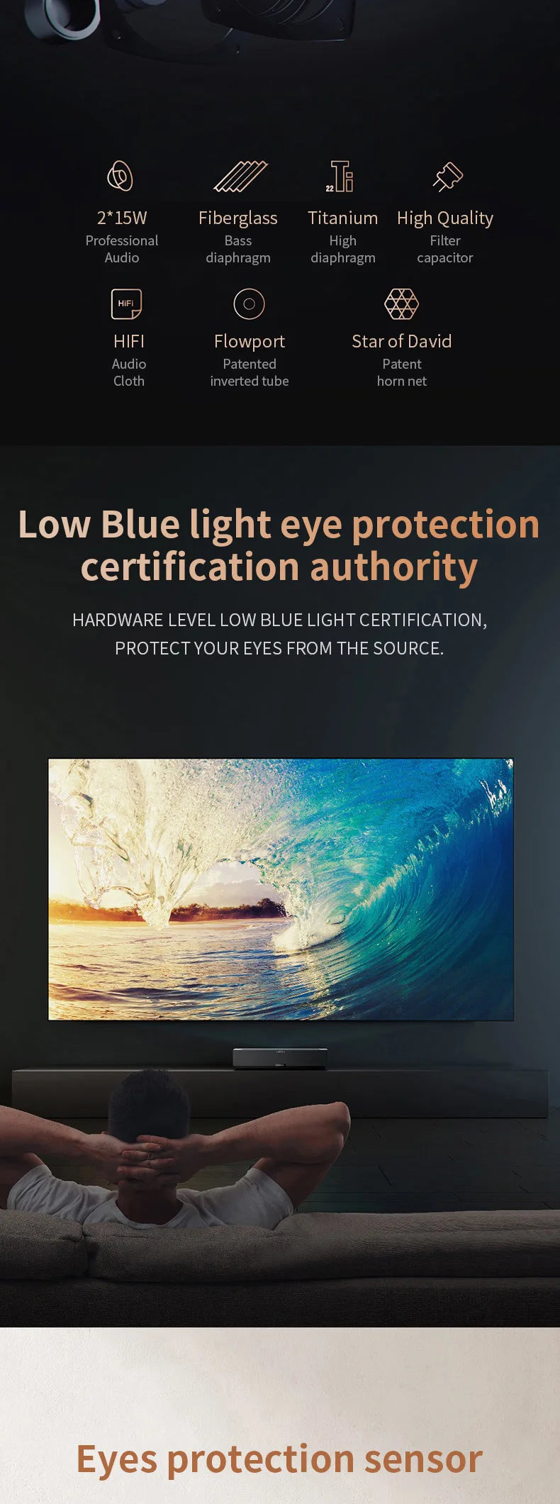 Vidéoprojecteur laser Formovie Theater – 4K UHD, 1800 lumens, ultra courte portée, smart TV