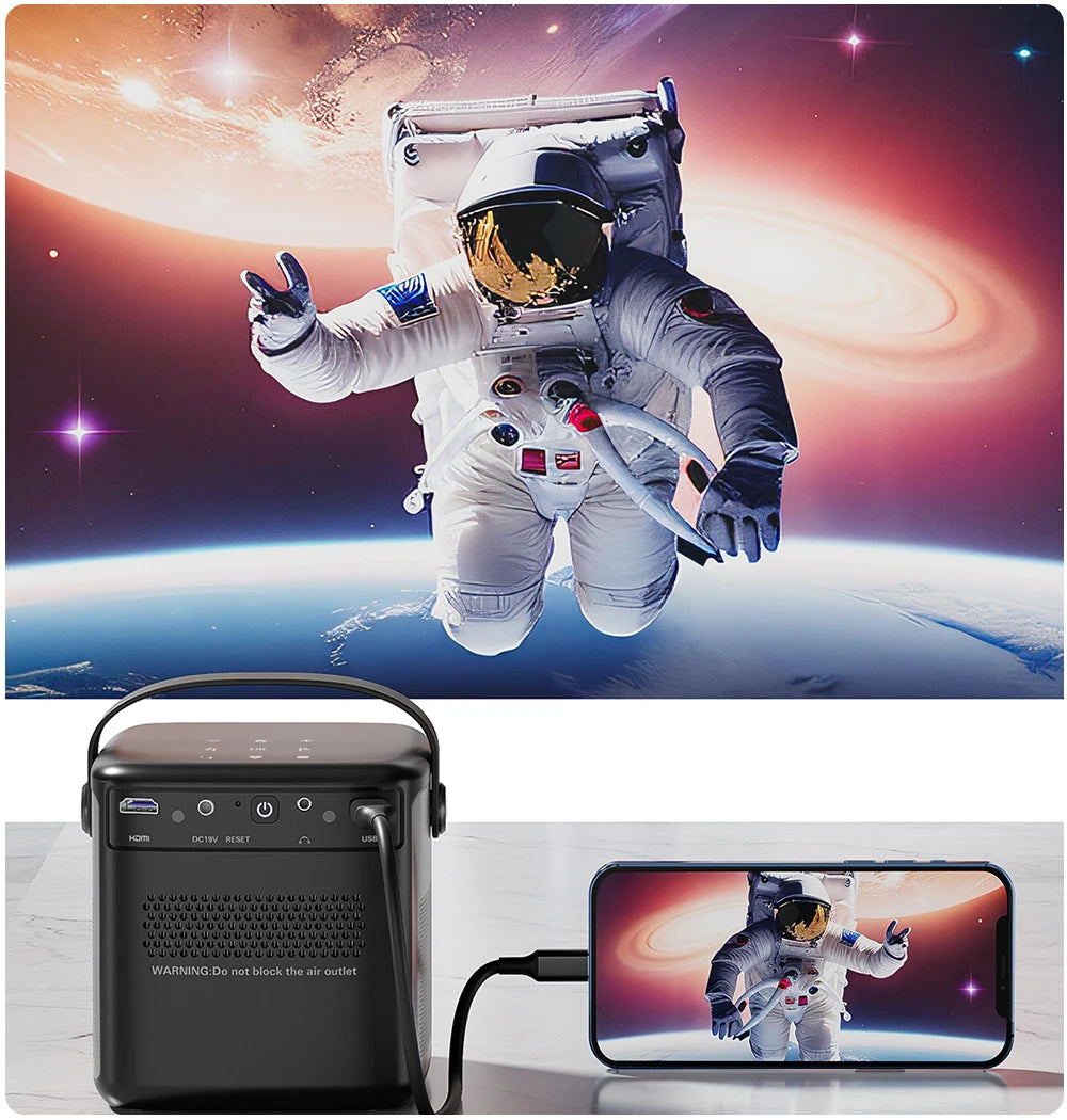 Vidéoprojecteur portable TouYinger G5 – Full HD 1080p, 4K support, DLP, Android, batterie intégrée, 3D