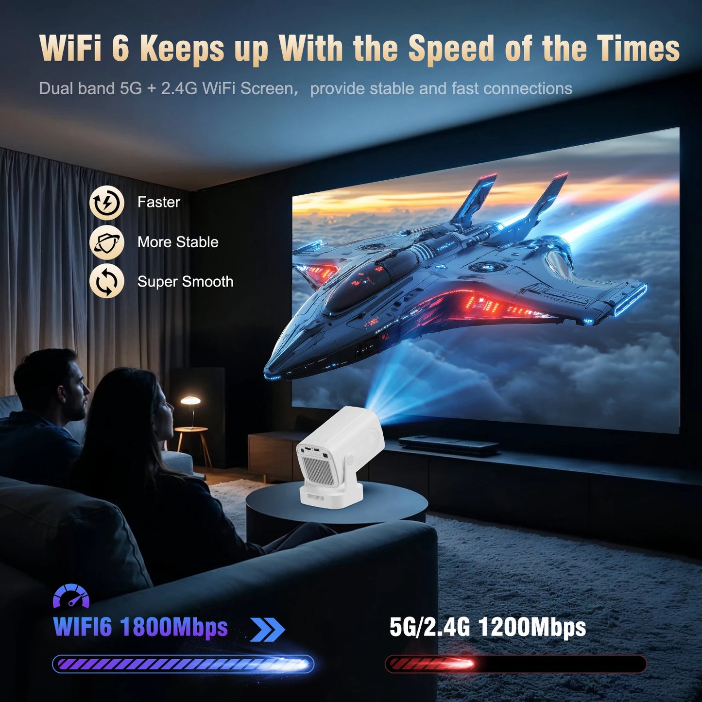 Vidéoprojecteur mini Magcubic HY310 – Full HD 1080p, 4K support, 330 lumens, Android 11, auto focus