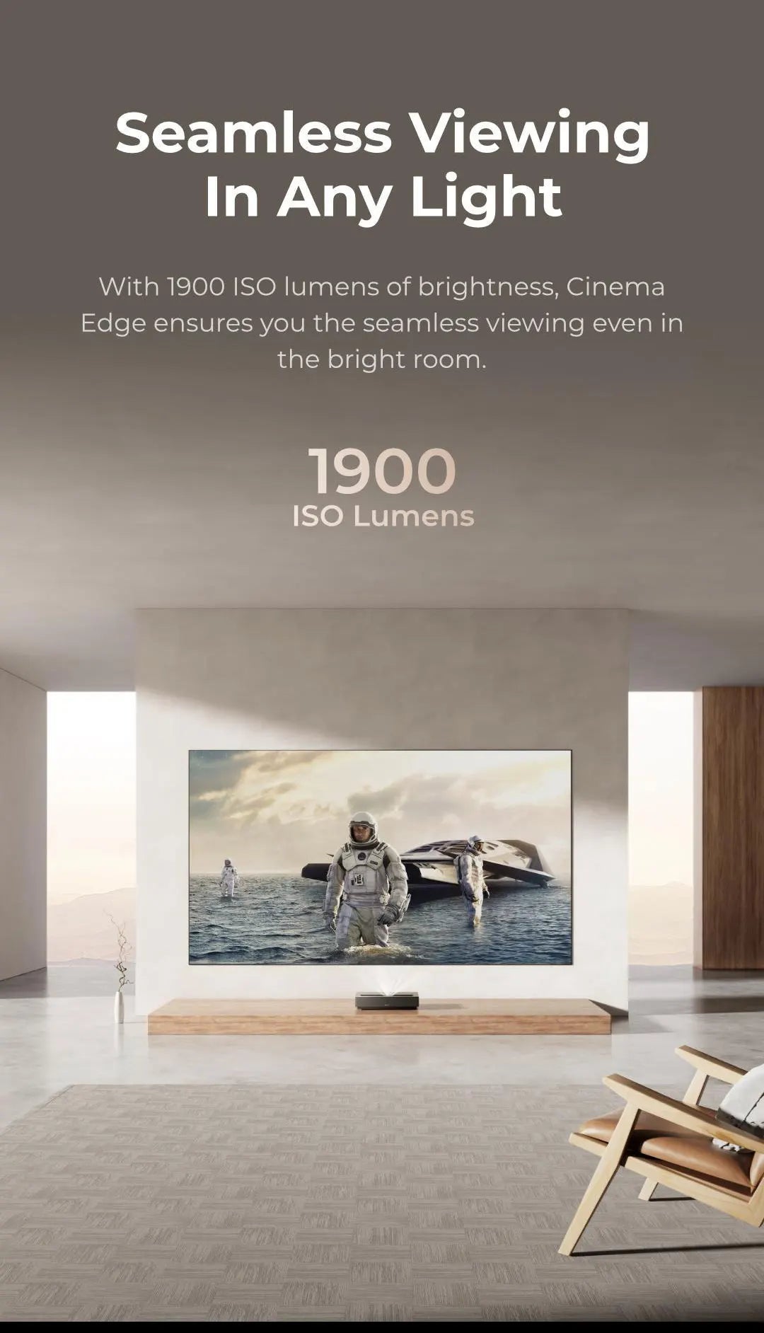 Vidéoprojecteur laser Formovie Cinema Edge – 4K UHD, 2100 lumens, courte portée, smart TV