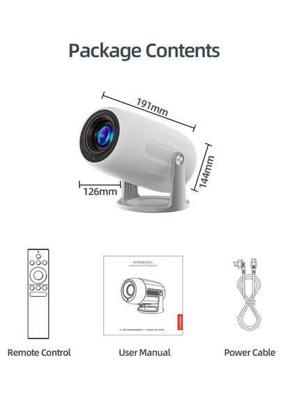 Vidéoprojecteur portable Lenovo Xiaoxin 100M – Full HD 1080p, 4K support, 10 000 lumens, Android 12, auto focus