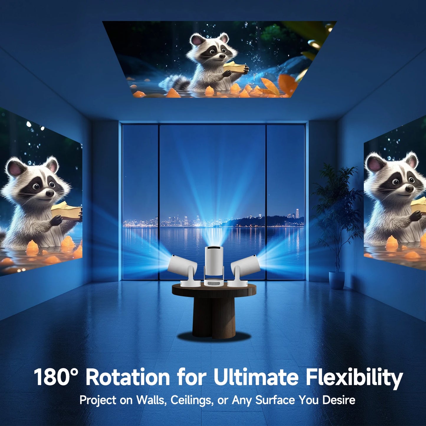 Vidéoprojecteur portable Magcubic HY300 Pro+ – HD 720p, 4K support, 260 lumens, Android 11, WiFi 6, Bluetooth