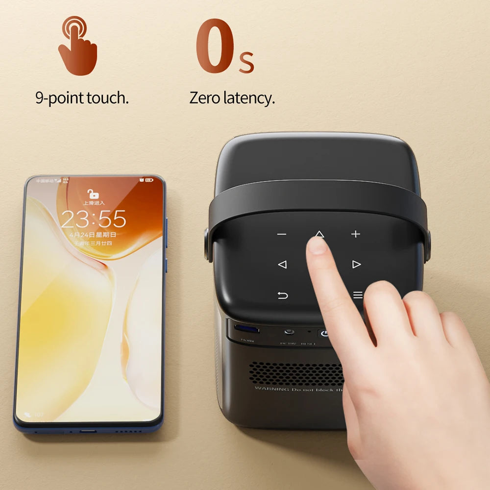 Vidéoprojecteur portable TouYinger G5 – Full HD 1080p, 4K support, DLP, Android, batterie intégrée, 3D
