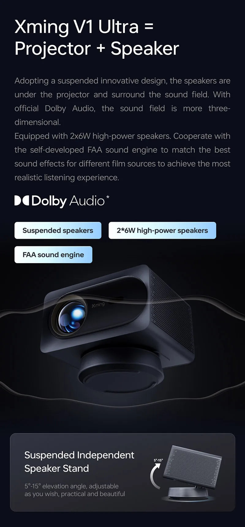 Vidéoprojecteur laser Formovie Xming V1 Ultra – 4K natif, 700 lumens, Dolby Audio, compact