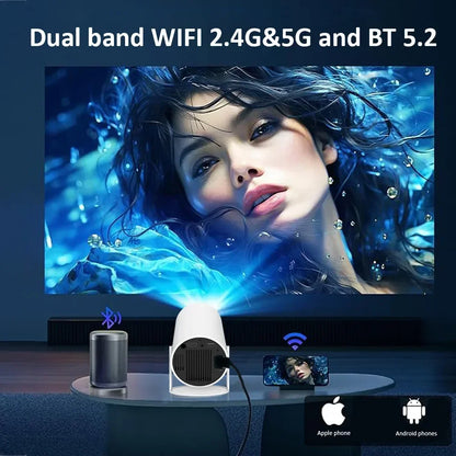Vidéoprojecteur portable DITONG HY300 Plus – HD 720p, 4K support, 300 lumens, Android, WiFi, LED