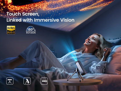 Vidéoprojecteur DLP WiMiUS Mini – Full HD 1080p, ultra courte portée, Android 11, rechargeable