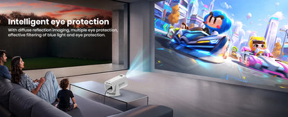 Vidéoprojecteur mini 4K/1080p – WiFi 6, Bluetooth, Galaxy mode, Android TV, haut-parleurs stéréo