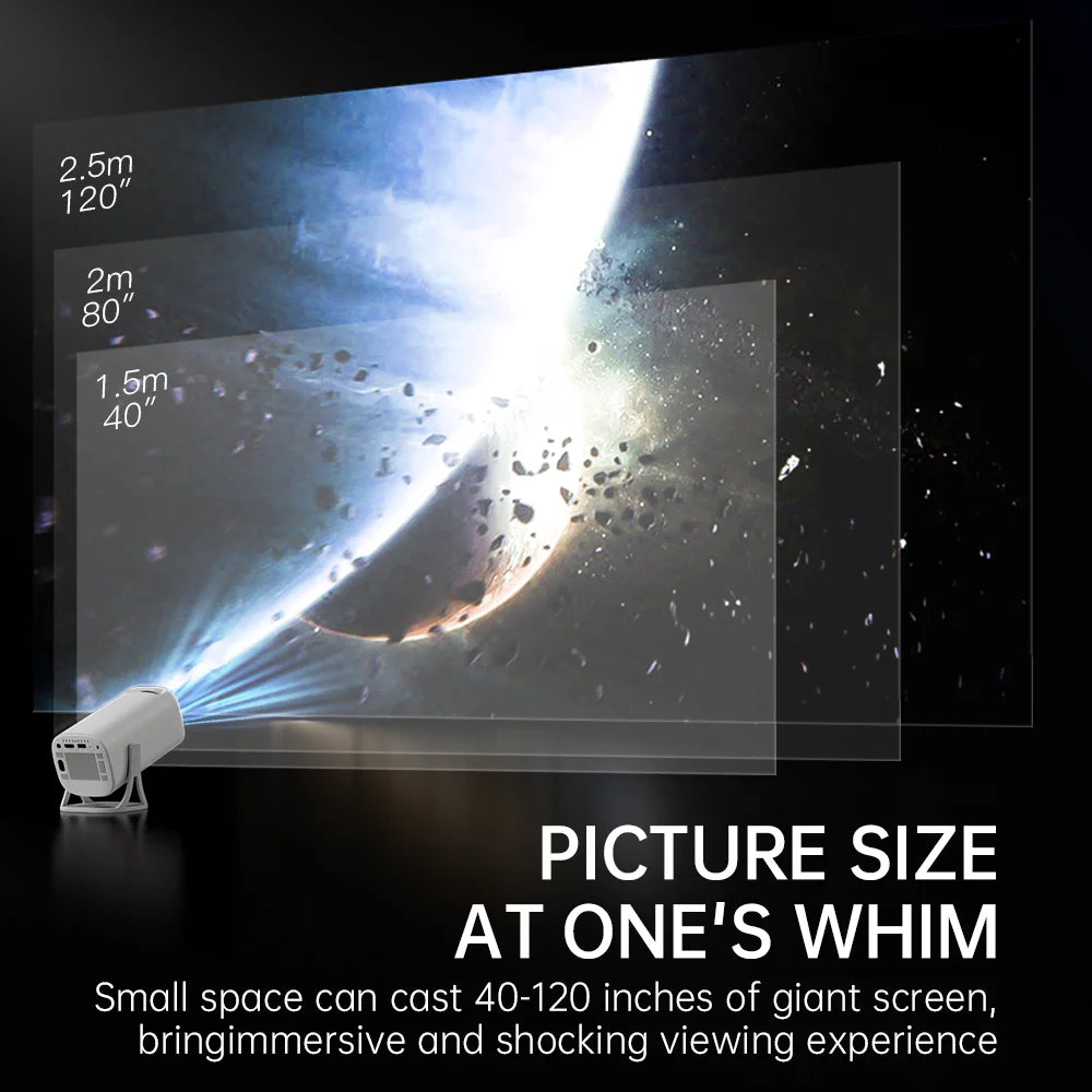 Vidéoprojecteur portable HONGTOP S40 – HD 720p, 4K support, Android 11, WiFi 5G, Bluetooth