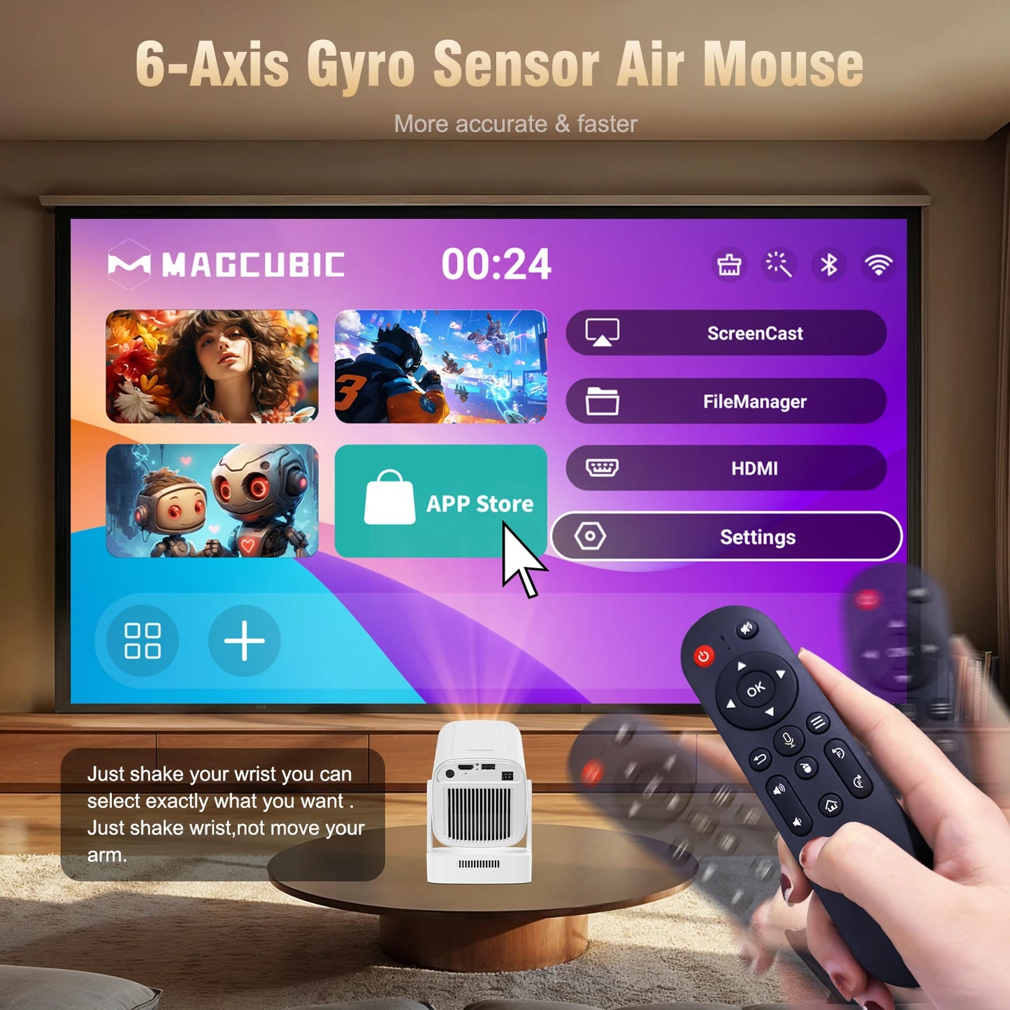 Vidéoprojecteur mini Magcubic HY310 – Full HD 1080p, 4K support, 330 lumens, Android 11, auto focus